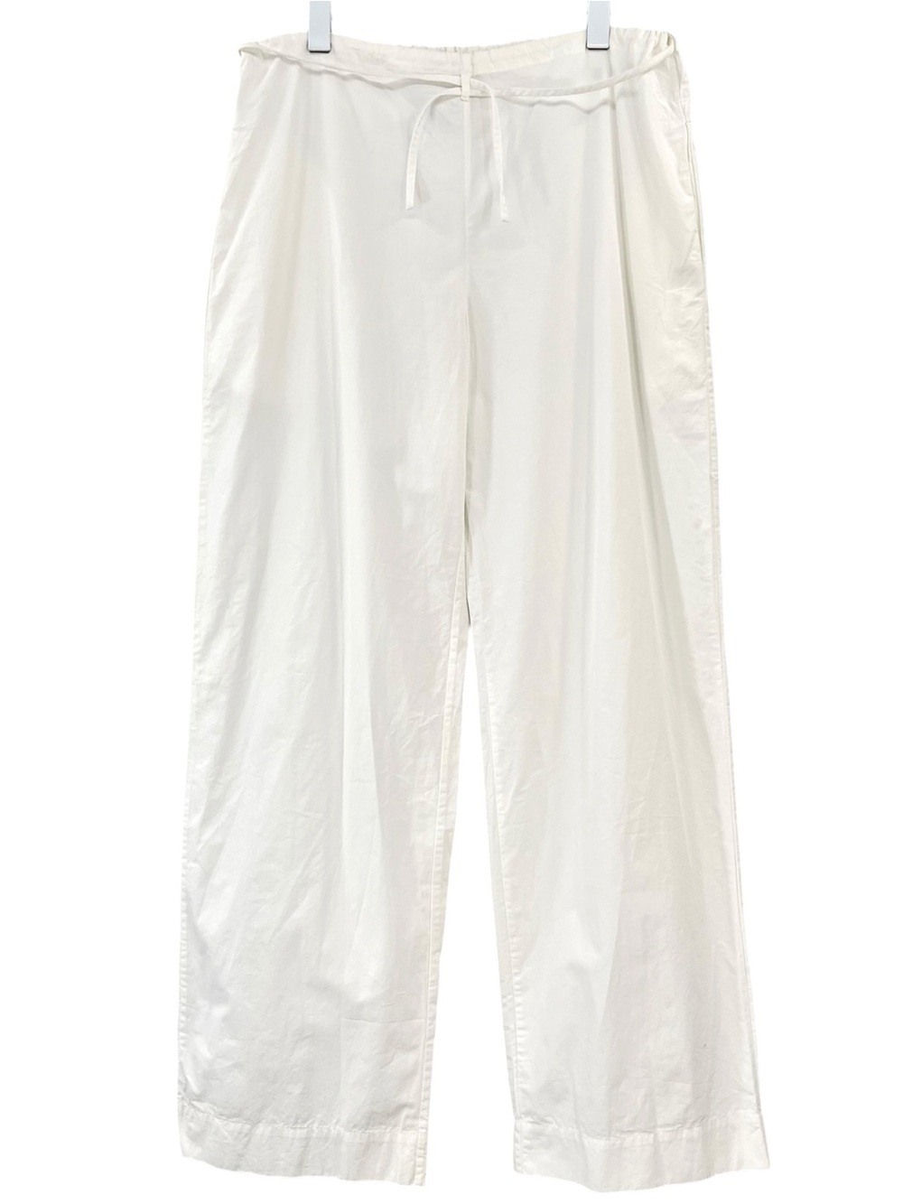 NU SWIM Rego Pants - White Organic Cotton Loose Fit Versatile Straight Leg Pants - Picture 4 of 14